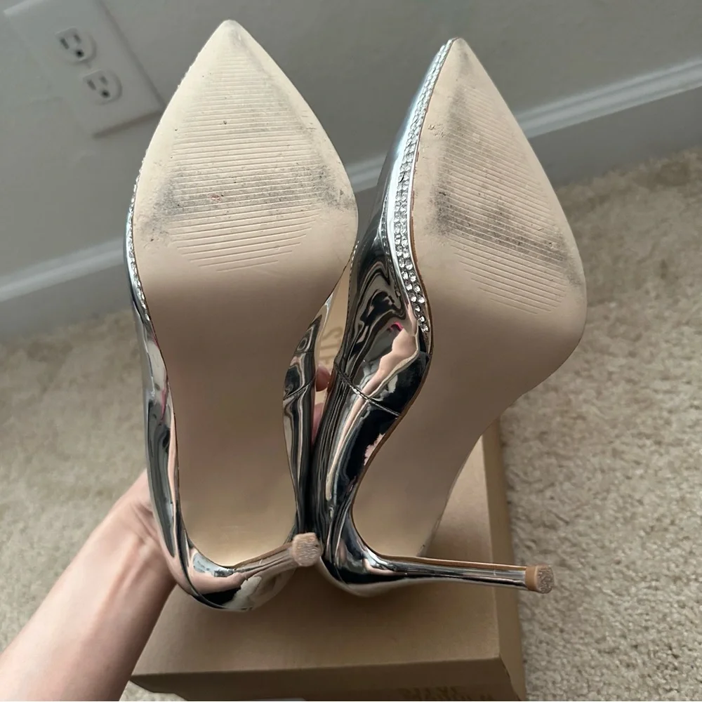 Silver Shiny Party Heels Steve Madden - Picture 8 of 8